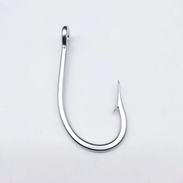 Acessórios Fishhook Aço inoxidável Círculo de olhos farpado Extra longa haste de haste atingiu grandes peixes com deslocamento gancho de pesca oceano gancho de pesca