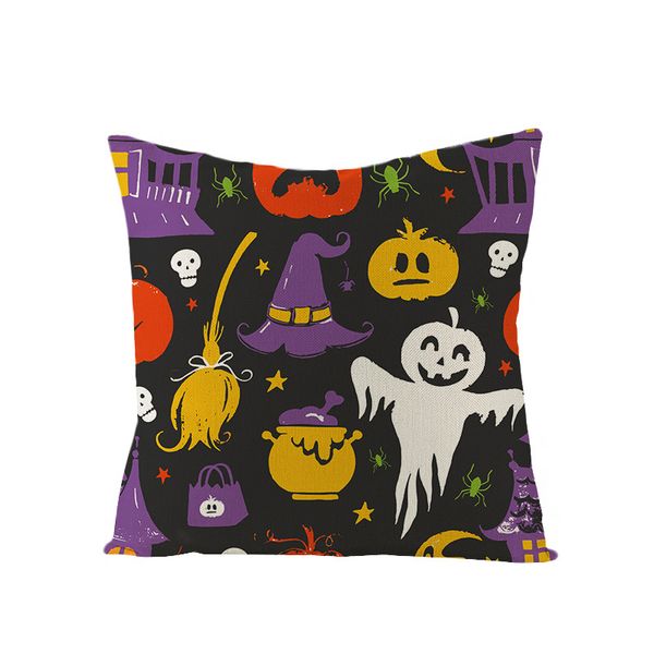 Cuscino da lancio di Halloween copri 18x18 pollici decorazioni di Halloween per la colonna agricola di pipistrello festosa ghost ghost ghost ghost greg o trattare decorazioni