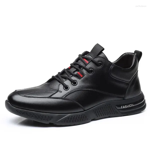 Sıradan Ayakkabı 2024 Erkek Spor Ayakkabıları Orijinal Deri İngiliz Nefes Alabilir Yaz Ofisi Erkekler Zapatillas Hombre