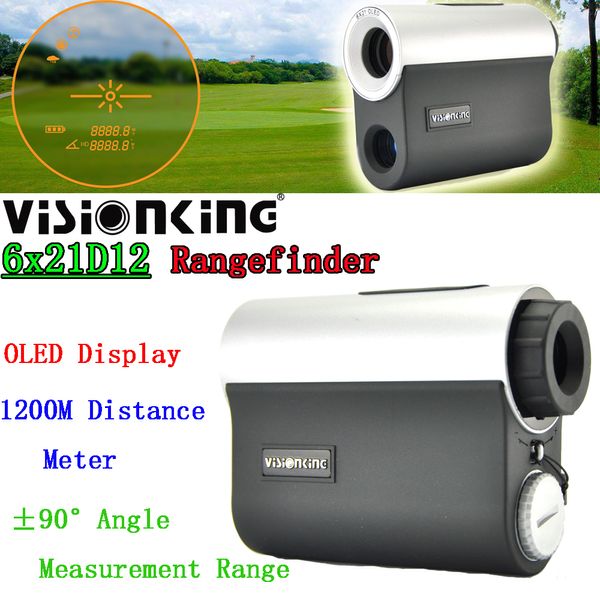 Visionking 6x21 OLED Laser Range Finder FMC BAK4 ANGOLO HIGHT METURA DISETURA DELLA Distanza 1200M Sondaggio di golf da caccia per esterni Telemetro Monoculare Telescopio ottico