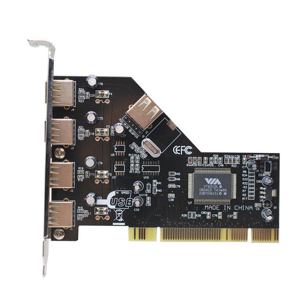 Schede USB 2.0 4 porta 480MBPS ad alta velocità Via6212 CHIP HUB PCI Controller Adattatore Adattatore PCI Schede PCI su USB2.0 5 porte Aggiungi su scheda