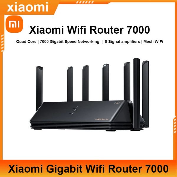 Router xiaomi wifi router 7000 gigabit wifi ripetitore 160mhz tribane mesh wifi 8 amplificatore segnale 5g wifi estensione segnale booster nfc