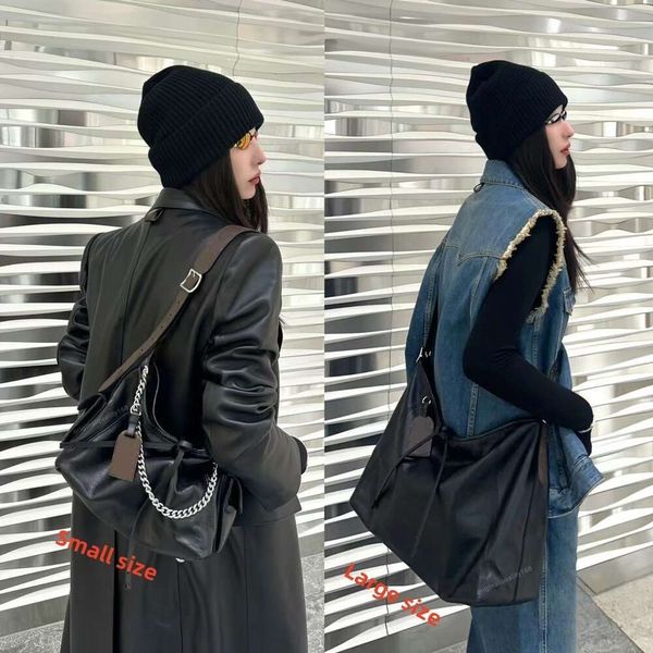 Mode Lambskin Umhängetaschen Bag Abnehmbarer Kettenschultergurt Superqualität Designer Marke Echte Lederhandtasche große Kapazität Schwarz Schwarz