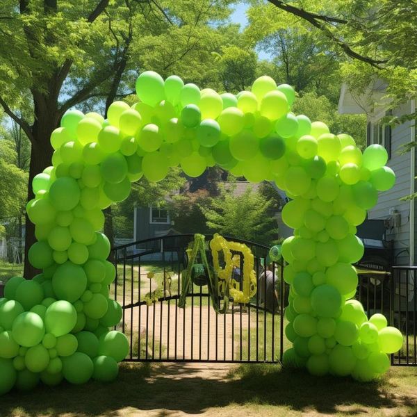 Decorazione per feste 114 pezzi set da 18 pollici palloncini di palloncini in lattice verde per il compleanno