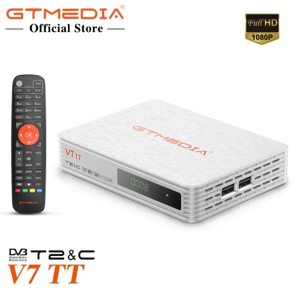Receptores gtmedia v7 tt dvbt2/t dvbc receptor de TV terrestre HD Receptor de sintonizador de TV digital H.265 com decodificador de satélite da antena WiFi USB