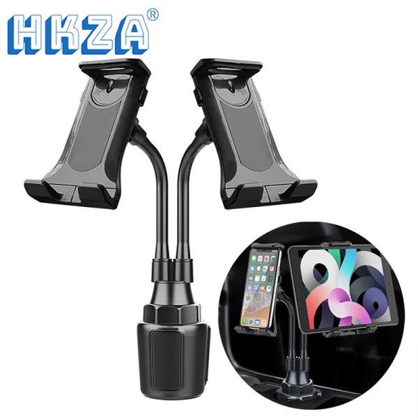 Ständer HKza Car Cup Halter Telefon montieren universelle einstellbare Winkelauto -Cradle Cup Tablet -Halterung für 413 -Zoll -Mobiltelefon -Tablet -PC -GPS