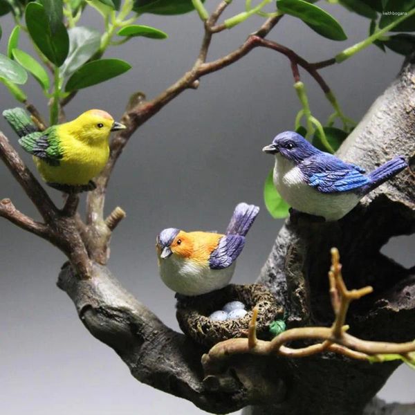 Figurine decorative in miniatura Bird Nest Design Eco-friendly Lawn Arts Bonsai Tree Sculpture per Park