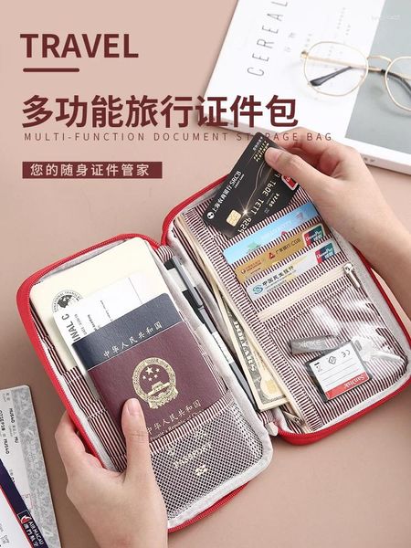 Aufbewahrungsbeutel ID -Tasche große Kapazitätsticketclips Passport -Deckungs -Dokument Organisierungskartenhalter