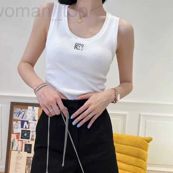 Camisoles Tanks Designer South Oil High End Women's Wear 2024 Summer New Luo Family Borderyery Slim Fit Short Style para interno e externo com tanque de camisa inferior 3HP9