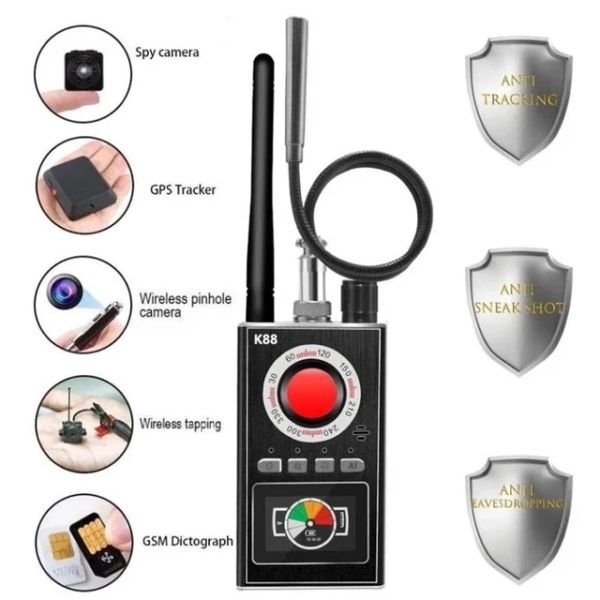 Ferramentas K88 Multifuncional GPS Mini Localizador de insetos AI Anti -Candid Hidden Spy Cametor Detector Signal Lente Detectar gadget sem fio K18