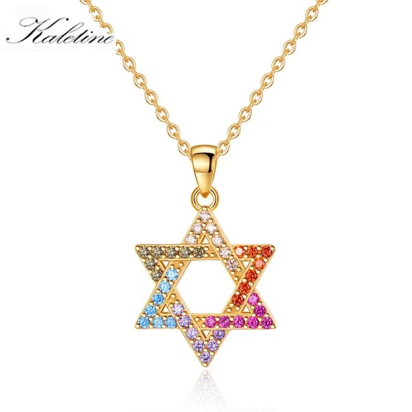 Colares Kaletine Jewish Magen Star of David 925 Sterling Silver Colar Momen Homens Homens Israel Judaica Hebraico Jóia Hanukkah Pingente