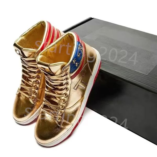 T Trump tênis de basquete masculino Sapatos casuais The Never Surrender High-Tops Designer 1 TS Executando o Gold Silver Custom Men personalizado