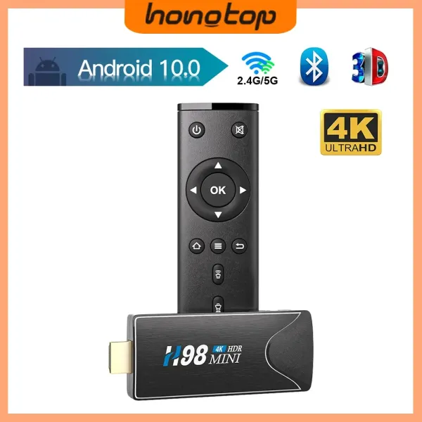 Sopa hongtop mini tv stick android 10 4K HD 2G 16G TV Kutusu 2.4G 5G Çift WiFi Akıllı TV Kutusu H.265 Medya Oyuncu TV Alıcı Set Üst Kutusu