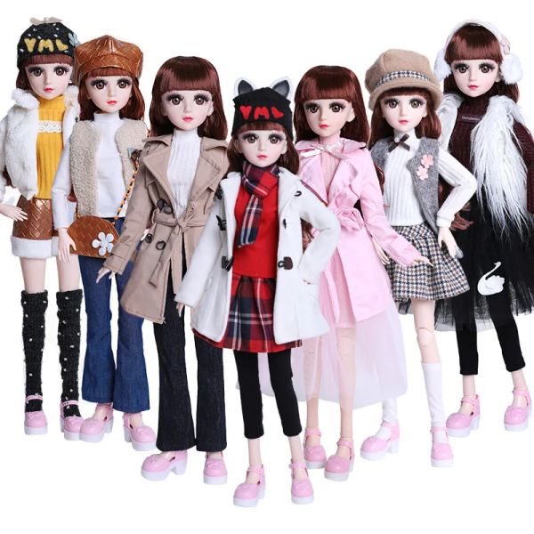 Bambole da 60 cm bambola bambola bambola multijoint moda bellissimi vestiti set fatti a mano possono vestire 1/3 bambola per ragazze per bambini regali giocattoli