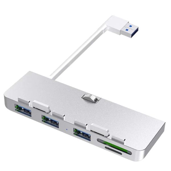 Stands Rocketek Alluminum Leale USB 3.0 Hub 3 Port Adapter Splitter con lettore di schede SD/TF per iMac 21.5 27 Pro Slim Unibody Computer