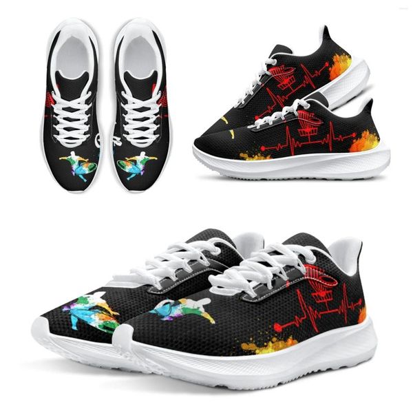 Sapatos casuais instantarts artes coloridas graffiti golfe feminino impresso confortável -prova para meninas zapatos mujer