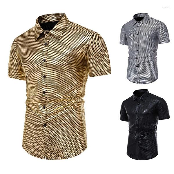 Camisas de vestido masculinas Roupa de discoteca 70