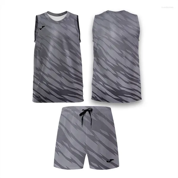 Herren Trailsuits Sommer Tiger Design ärmellose Sportweste Shorts Tennis Badminton Set schnell trockener Schweiß Fitness Zwei-Tiefe