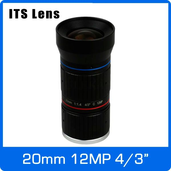 Lens 4/3 inç 12mp Ultra 4K lens 20mm Starlight F1.4 C Elektronik Polis veya Trafik Kamerası için Montaj