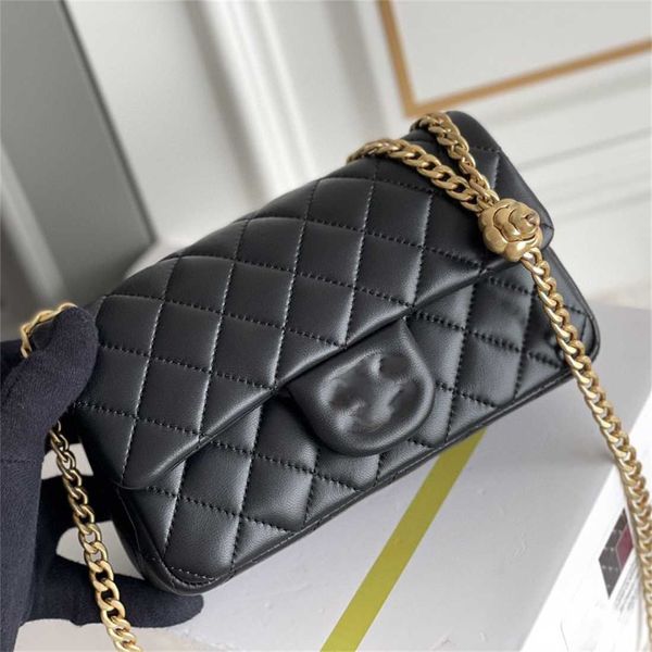 Bolsa de bolsa de alta definição xiaoxiangjia 23s Camellia Black Oil Wax Self Handle Gord Fat Big Mini Single Crossbody feminino