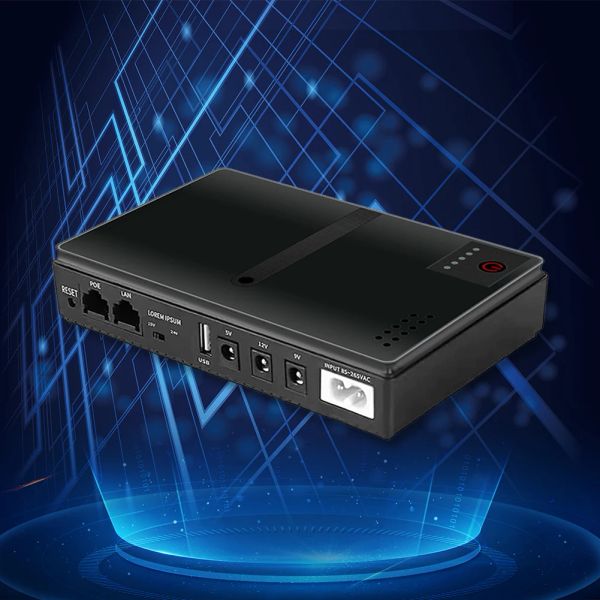 Roteadores 10400mAh Mini Adaptadores de energia de backup portáteis de backup de grande capacidade UPS Backup Bateria 5V 9V 12V para câmera de roteador WiFi