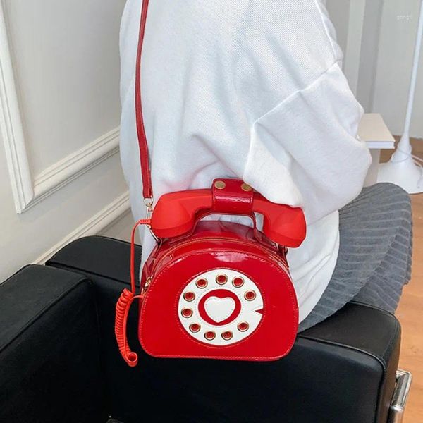 Borse per il telefono a forma di telefono con le borse per donne per il telefono retrò con spalla di fascia alta borse da donna