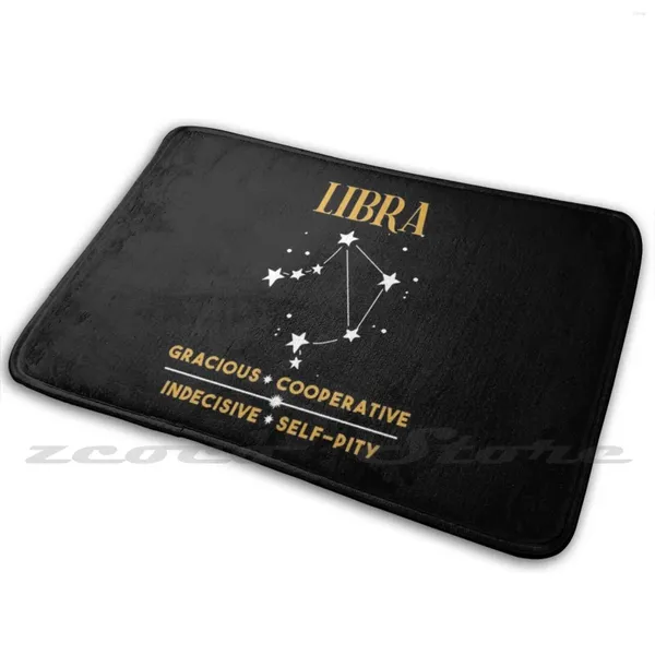 Carpets Libra Zodiac Sign-Água de carpete nutricional absorve a manga de aniversário de tapete não deslizante