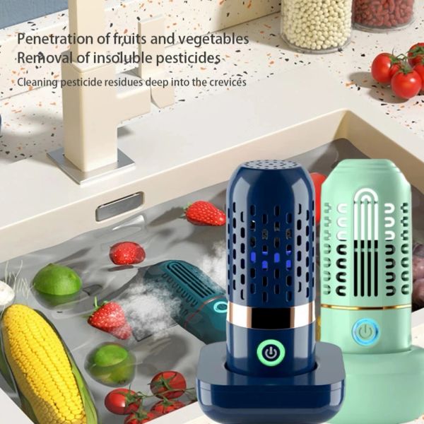 Unterlegscheiben tragbare drahtlose Mini -Waschmaschine 2400mAh Kapseln Form Obst Gemüse Waschmaschine wiederaufladbare Küchenzubehör