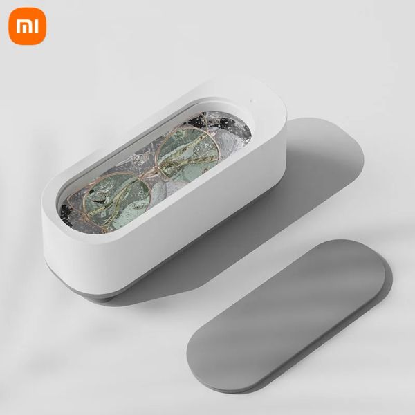 Limpadores Xiaomi Mijia Limpador ultrassônico 45000Hz Alta frequência Vibração Limpador de jóias Jóias de jóias Anel de limpeza de escova de maquiagem