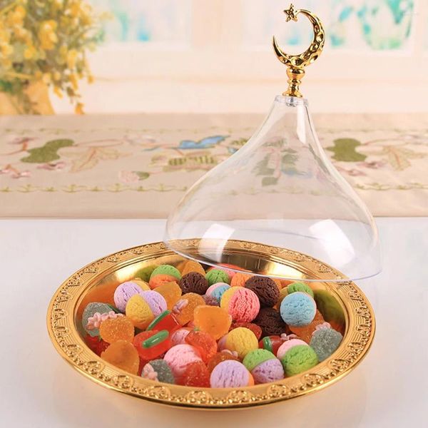 Set di stoviglie stand per tute per coperchio trasparente con snack a cupola che serve copertina per dessert per la casa con vassoio