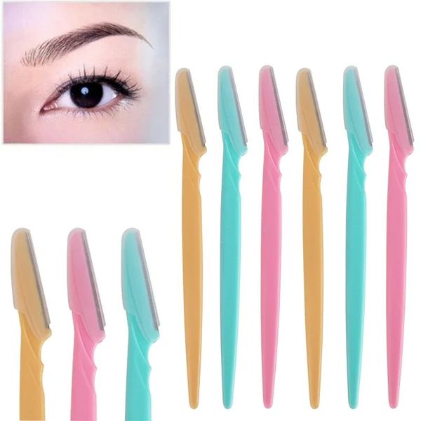 6pcs sobrancelhas de sobrancelha removedor de cabelo lâminas de barbear facial barbeador kit de ferramenta de maquiagem portátil de conjunto portátil