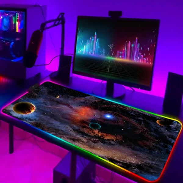 Pedler Dış Uzay Anime Aksesuarları Telli RGB Aydınlık Oyun Klavye Pad Arka Işığı Bilgisayar Mat Pc PC PIC PICE BİLGİSAYARLAR MASAPAD