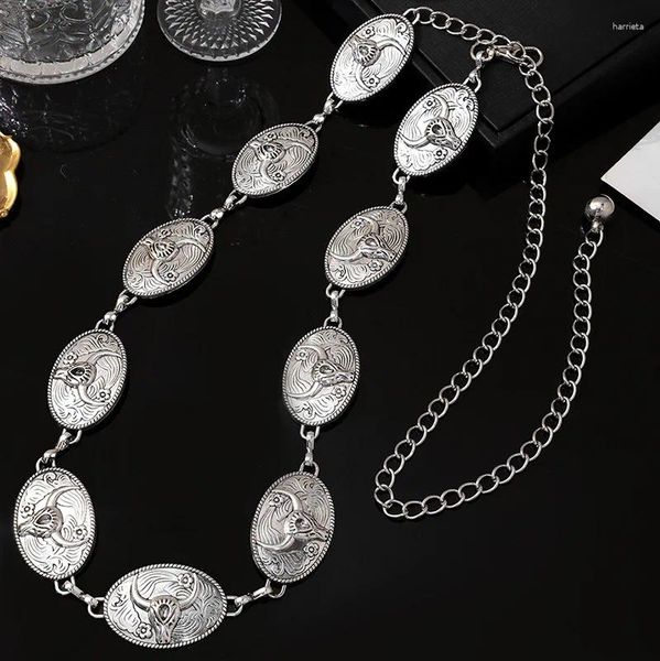 Пояс Бохо дизайн женская цепь талии пояс ретро -серебряный металлический гильс мода роскошная одежда