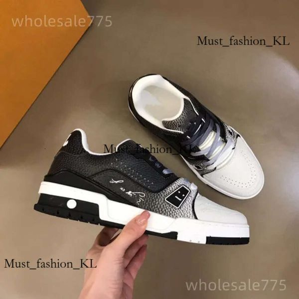 Tasarımcı Sıradan Ayakkabı Erkekler Lüks Spor Sneaker Trainer Calfskin Yüksek Kaliteli Beyaz Yeşil Kırmızı Mavi Mektup Deri Deri Louiseviutionbag Platform Düşük Spor Sneaker 688