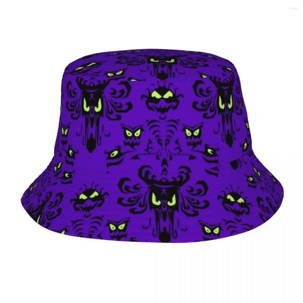 Berets Custom Halloween Happy Haunted Eimer Hats Frauen Männer Mode Sommer Outdoor Sonnenvilla Ghosts Fischermütze