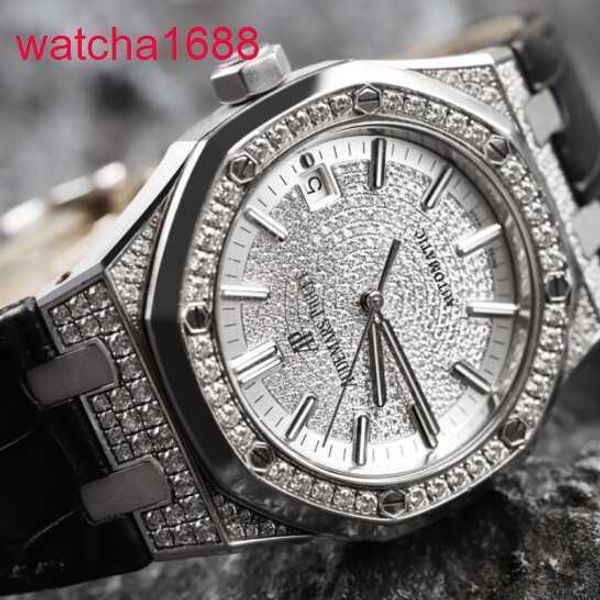Mens AP Wrist Watch Royal Oak 15452BC Platinum Diamond Sky Full Star Full Star Sul