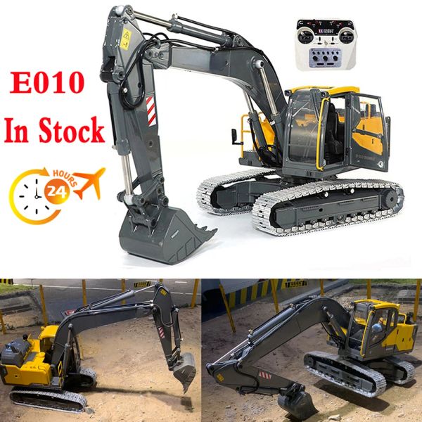 Cars Double Eagle E010 EC160 1/14 RC Electric Excavator Model Spielzeug Full Metal Tracked Fernbedienungsauto -Spielzeug für Jungen auf Lager