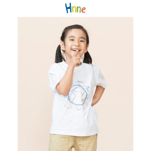 Camisetas hnne 2020 verão novo desenho animado animal impressão infantil tshirts Classe A Fabric Unisex meninos meninas tops mole tees hk21035