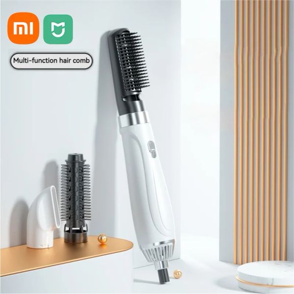 Trockner Xiaomi Mijia 3 in 1 Haartrockner heiße Luftkamm Colnling Eisen negativer Ionen Haarpfleger Frisur Kammtrockner und Glattpinsel