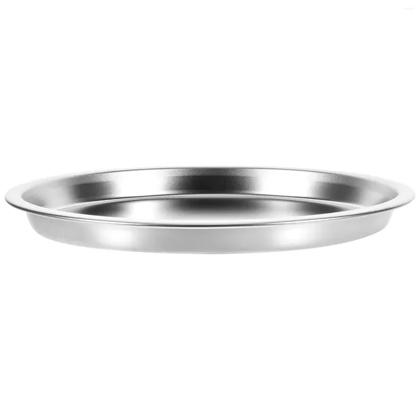 Utensílios de jantar conjuntos de aço inoxidável Placa fria bandeja de bolo de armazenamento redonda lanche pizza talheres prato de sobremesa de talheres