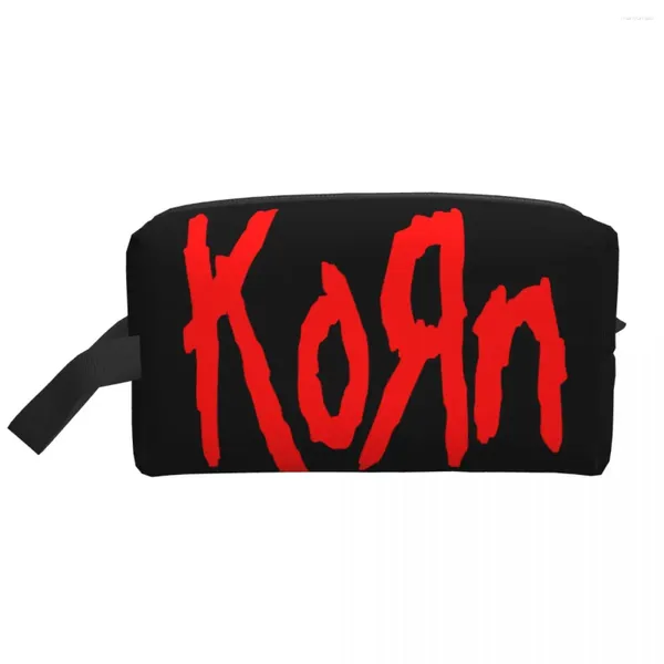 Bolsas de armazenamento Viaje o logotipo da Korns e símbolo de higiene pessoal Kawaii Makeup Cosmetic Organizer Women Beauty Dopp Kit Case