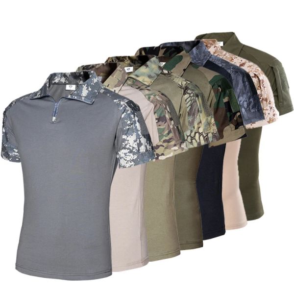 Camicie militari camuffi di calzature magliette da uomo camicia tattica all'aperto asciugatura rapida a caccia di coltiva