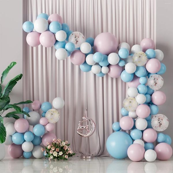 Decorazione per feste 77/60 pcs set di palloncini Silver Macaron Wedding Arch Kits Happy Birthday Decorazioni per baby Shower Kit forniture