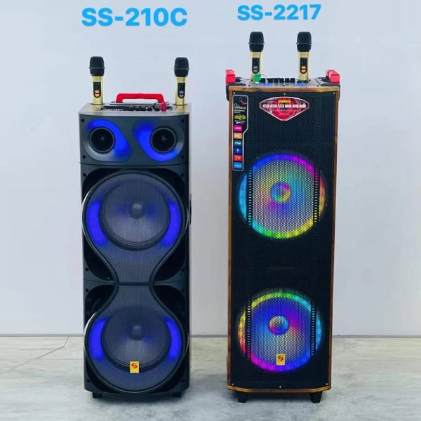 Lautsprecher Dual 12 Zoll leistungsstarker Trolley Bluetooth Lautsprecher Camping Party Box Square Dancing Heavy Bass Column Caixa de Som Subwoofer FM