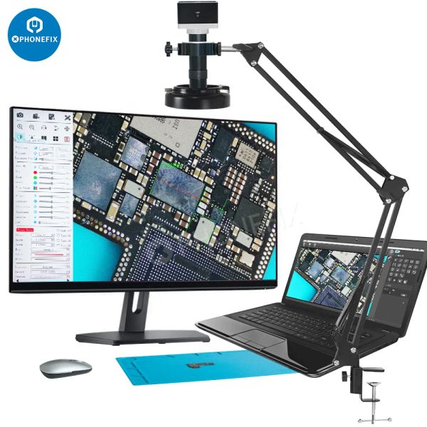 Objektiv 1080p HD HD Digitalmikroskop 130x CMOUNT Lens HDMI VGA USB Elektronische Industrie -Mikroskopio -Kamera für die Lötung zur Telefonreparatur