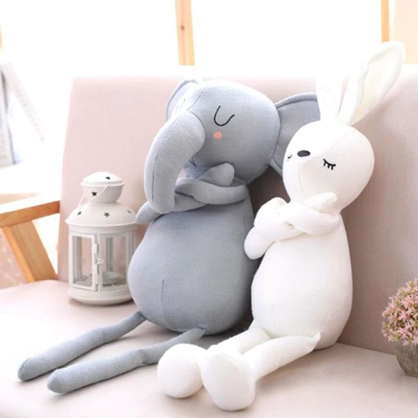 Bambole carine elefanti cuscini di coniglio per bambina morbida peluche giocattolo per bambini cuscino cuscino cuscino decorazione per bambini