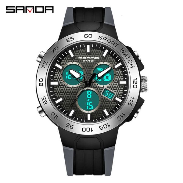 Sanda 3112 Trendência da moda Multi funcional masculina à prova d'água Night Light Outdoor Sports Versátil Relógio Eletrônico Versátil