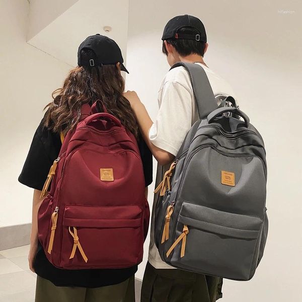 Backpack Simple Woman School Man College Student Travel Rucksack A4 Book School Bag per grande capacità Teenage 2024 Mochila