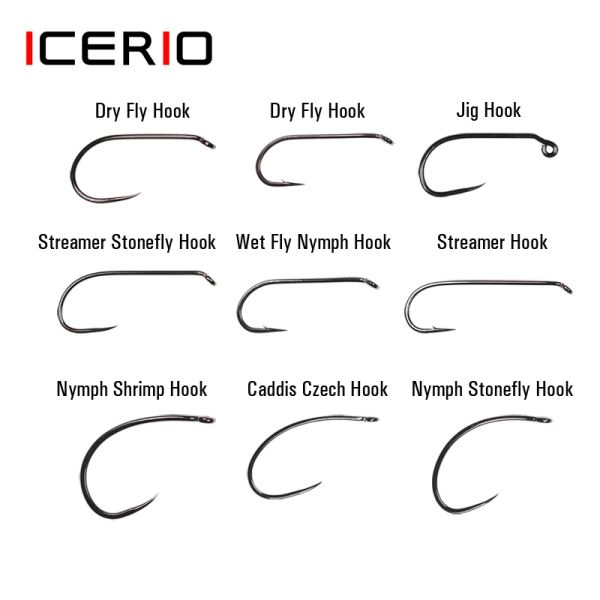 Аксессуары Icerio 100pcs Black Nickel Fishing Fishing Looc