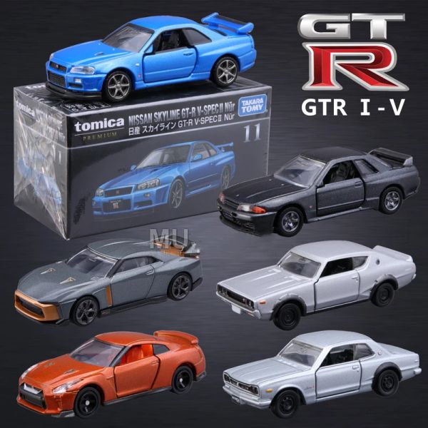 Arabalar Tomy Nissan GTR R34 R32 R33 R35 GTR50 Skylin Alaşım Araba Diecasts Oyuncak Araç Model Minyatür Ölçek Model Araba Çocuklar için